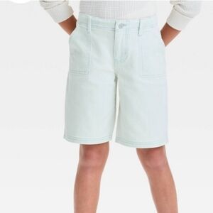 Girls' Mid-Rise Baggy Bermuda Jean Shorts Art Class Light Wash Size Large